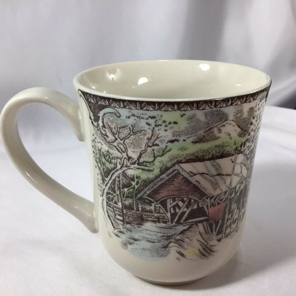 Johnson Brothers THE FRIENDLY VILLAGE 10 Oz Coffee Mug The Covered Bridge - Picture 9 of 9